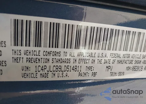 2020 Jeep Cherokee Latitude Fwd from USA, damaged, VIN 1C4PJLCB9LD514811